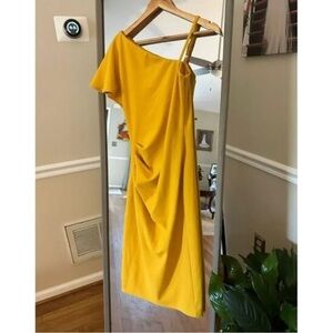 Rachel Rachel Roy Elegant Yellow One-Shoulder Dress Size Small